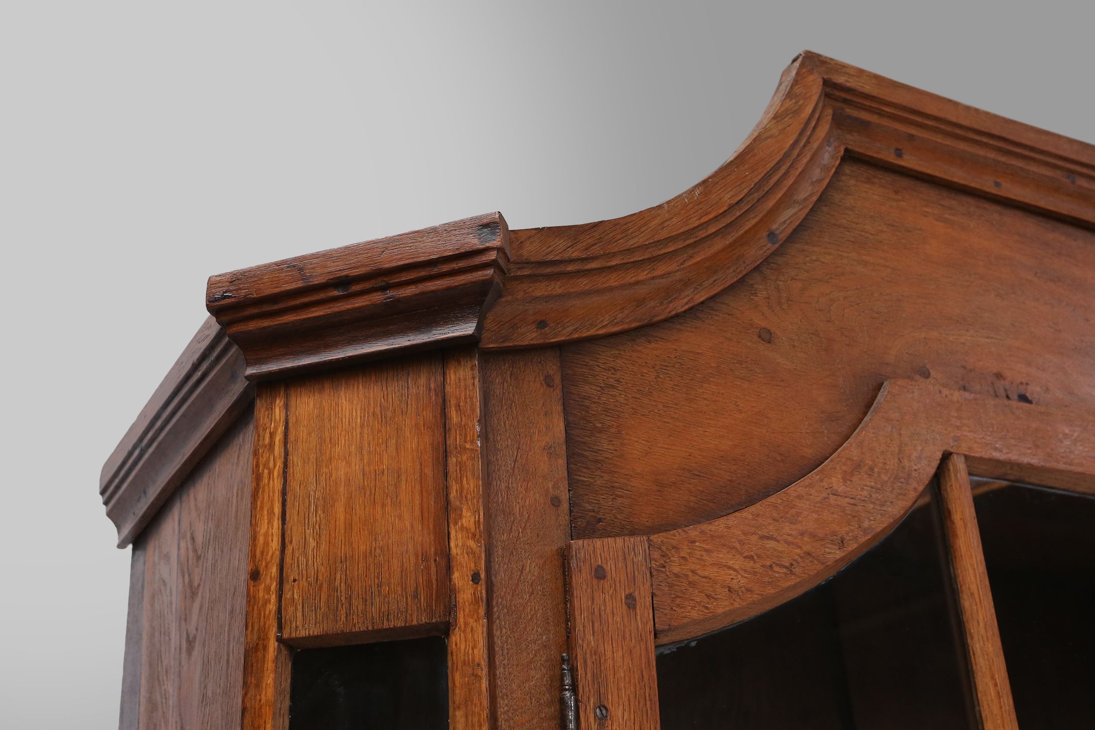 Early 18th Century Vitrine Cabinet in oak with original glass windows, Germanythumbnail